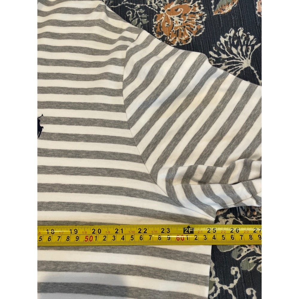 Polo Ralph Lauren Men Classic Fit Striped Short Sleeve Polo Shirt XL Gray White - Picture 15 of 16